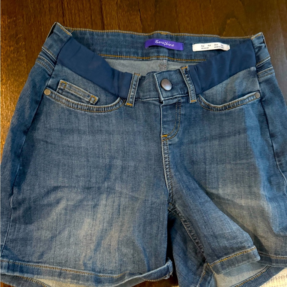 seraphine Jean maternity shorts NWOT
